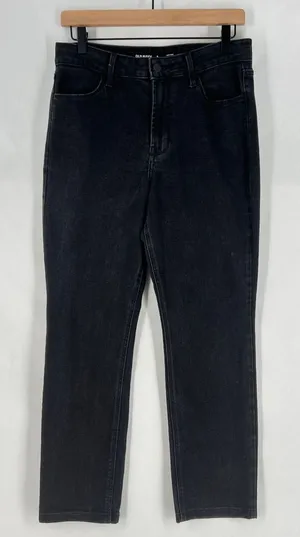 Old Navy High Rise Wow‎ Straight Leg Jeans Stretch Black Denim Size 8 thumbnail 1