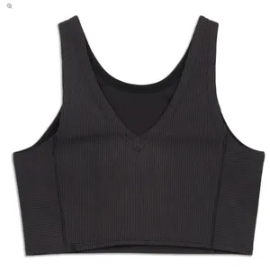 New Lululemon Size 4 Ribbed Softstreme Cropped Tank BLK Black thumbnail 8