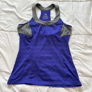 MPG Sport Tank Top Womens Large Blue‎ Built-In Bra Stretch Activewear Yoga Gym thumbnail 1