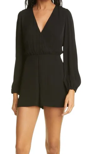 Alice + Olivia - Sinclair Black Long Sleeve Romper Size 6 thumbnail 1