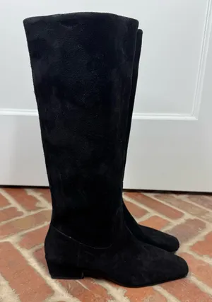 Steve Madden Dantelle Boots Size 6 Black Suede Knee‑High Square Toe fall winter thumbnail 1