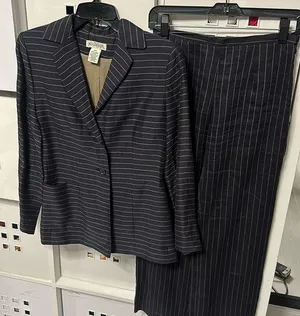 Ann Taylor Navy Striped Linen Suit thumbnail 1