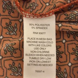 Liz Claiborne Orange Tie Front Relaxed Blouse thumbnail 3
