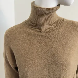 Stella + Lorenzo Women’s Sweater Fringe Hem Turtleneck Tan Boho Knit Size S thumbnail 6
