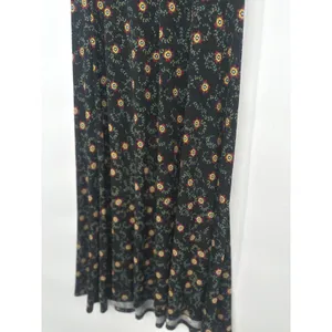 LuLaRoe Maxi Skirt XXS Black Floral Foldover Waist Boho Long Casual Stretch thumbnail 3