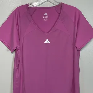 Adidas V-Neck Athletic T-Shirt Sz L thumbnail 2