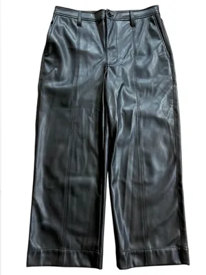 Like New Madewell Emmett Wide Leg Faux Leather Pants Size 29 Retail $148.00 thumbnail 4