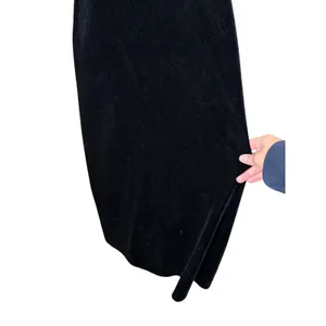 Vintage KC Spencer Black Velvet Mock Neck Long Sleeve Maxi‎ Dress Size 14 thumbnail 3
