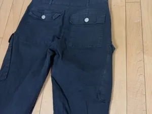 PACSUN black utility cargo pants multiple button pockets, zipper accents Size XS thumbnail 10