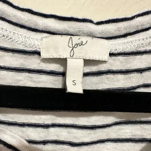 Joie Linen Eyelet Nautical Striped Cottage Scalloped Tiered Short Sleeve Top S thumbnail 8