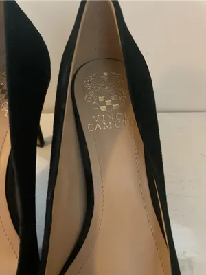 Vince Camuto Classic Black Suede Women's Pump - Elegant Mid Heel thumbnail 4