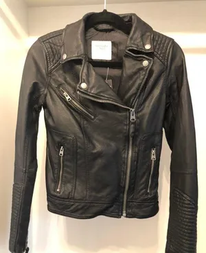 Abercrombie NWT Black Leather Jacket thumbnail 1