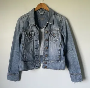 Vintage Silver Jeans Denim Jacket Coat y2k 2000's Blue Cotton Women's Small thumbnail 1