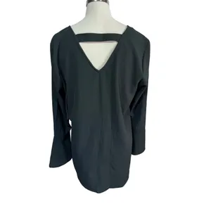 Ruff Hewn Grey Embroidered Floral Boho Blouse‎ Bell Sleeve Women's M New thumbnail 6
