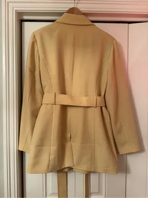 Avec Les Filles - Tailored Belted Women's Blazer Jacket - Cream thumbnail 6