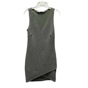 Astr the label size L Pique Knit olive green body-con dress. thumbnail 3