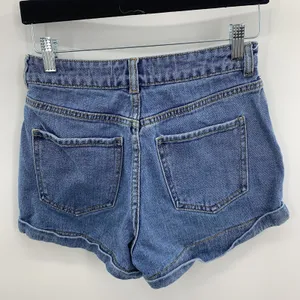 John Galt Brandy Melville Sz 26 Shorts High Rise Cuffed Denim Blue‎ Jean Women’s thumbnail 12