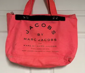 Marc Jacobs Pink Canvas Tote with Bold Branding thumbnail 1