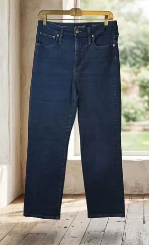 J.Crew 03 Curvy Slim Jeans Size 30 Dark Indigo High Rise Straight Leg Denim Crop thumbnail 1