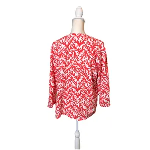 Lilly Pulitzer Odette Tunic XL Island Coral Treasure‎ Coral white V-Neck Top thumbnail 2