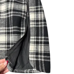 Hollister Black White Plaid Wool Blend Mini Skirt Size 7 Preppy Zip Front thumbnail 5