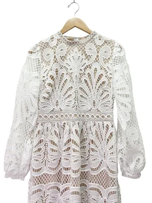 NWT Baltic Born Eldora Lace Midi Dress M Off White Long Sleeve Bridal Wedding thumbnail 5
