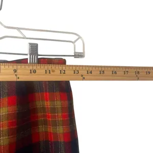 Vintage 90s Size XS Wool Blend‎ Red Plaid Academia Tweed Above Knee Skirt thumbnail 6
