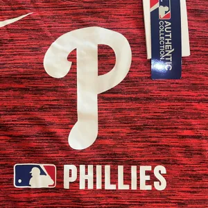 New Nike Tee Phillies MLB Baseball Women's T-Shirt Dark Red Medium Dri-Fit thumbnail 3