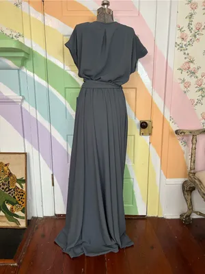 MEGHAN Los Angeles Jasmine Maxi Dress NWT Women’s Sz XL Gray Wrap 👽🧡 thumbnail 6