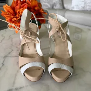 Tan and White Heels by Guess thumbnail 2