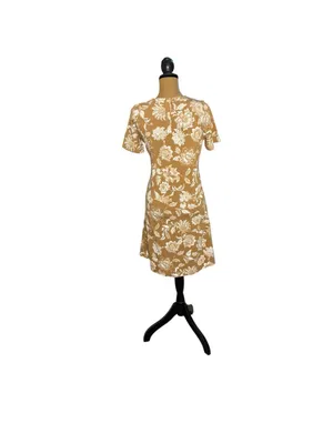 LOFT Womens XS Brown Floral A-Line Dress NWT Cottagecore 90s Butter Mom Fall thumbnail 4