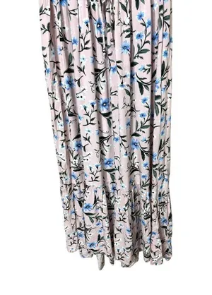American Eagle Outfitters Pink Floral Tiered Boho Off Shoulder Maxi Dress Size M thumbnail 3