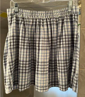 Urban Outfitters Light Blue Plaid Mini Skirt with Pockets thumbnail 2