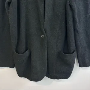 J. Crew Black Cocoon Wool & Alpaca Blend Blazer Sweater Cardigan Size Small thumbnail 5