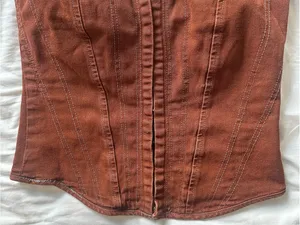 AKIRA Rust Brown Strapless Corset Top thumbnail 2