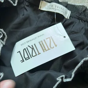 12th Tribe Black Maxi A-Line Skirt with Ruffled Tie Front thumbnail 4