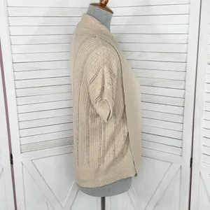 Dress Barn Vintage Open Front Cardigan Topper‎ Sweater Tan Small thumbnail 3