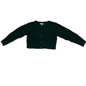 L Love Tree Women’s Deep Green Emerald Cropped Cardigan Sweater Autumn Fall thumbnail 3