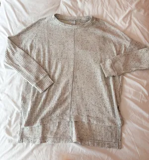 American Eagle White Waffle Knit Long Sleeve Top Size XS thumbnail 1