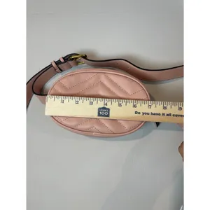 Pink Faux Leather Belt Bag Crossbody Adjustable Strap Zip Closure Oval Shape thumbnail 6