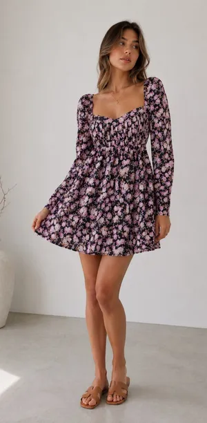 For Love And Lemons Kate Long Sleeve Mini Dress thumbnail 1