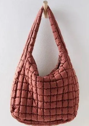 Free People Quilted Carryall in Dusty Rose thumbnail 1
