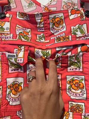 Heirloom gardening bib Overalls Lx29 coral seed packets One-Piece thumbnail 11