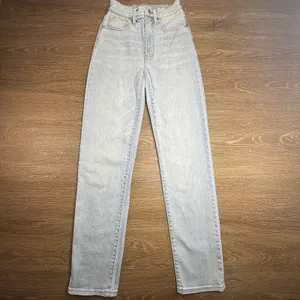 Madewell Perfect Vintage Straight Jean Womens 23T High Rise Hemp Blend Blue thumbnail 2