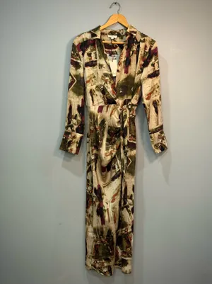 Multicolor Elan L/S Open Tie-Waist Shirtdress Size M NWT thumbnail 5