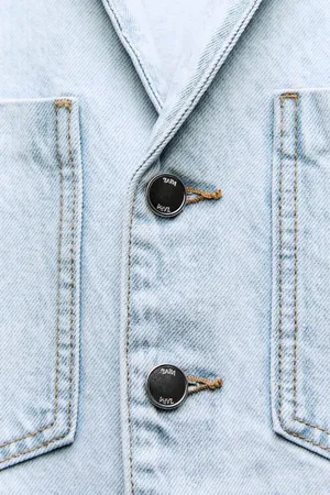 Zara jumpsuit romper onesie denim jeans light blue thumbnail 8