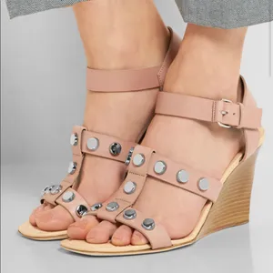 🎉HP🎉 Balenciaga Studded leather wedge sandals thumbnail 1