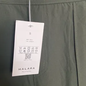 HALARA Green High Waisted Multiple Pocket Wide Leg Nylon Cargo Pants Small NWT thumbnail 3