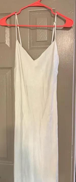 Satin Slip White Dress Size XL thumbnail 1