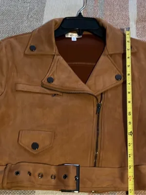 NWOT Classic Tan Suede Biker Jacket - Women thumbnail 5